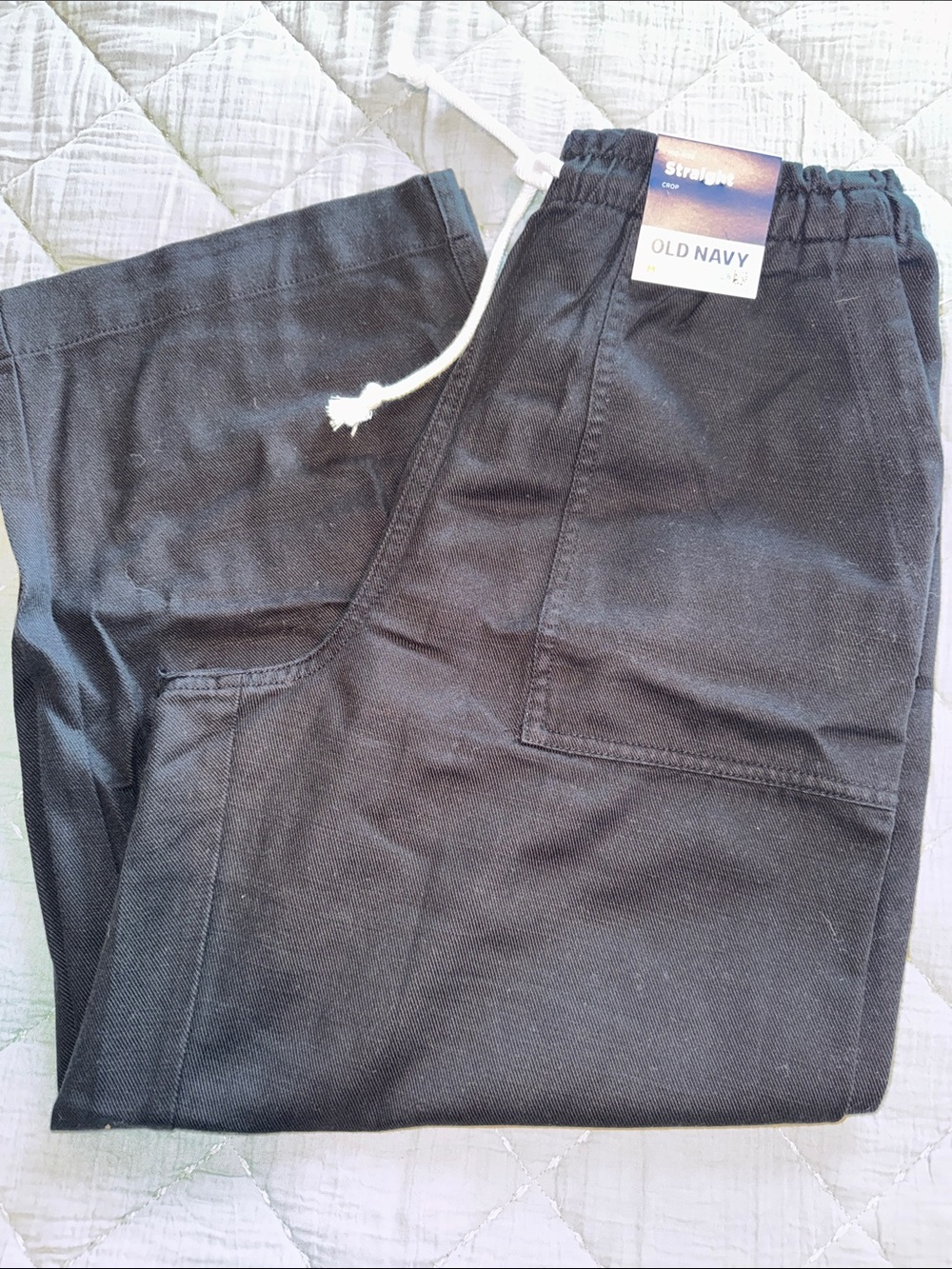 Old Navy Black Wide-Leg Drawstring Pants